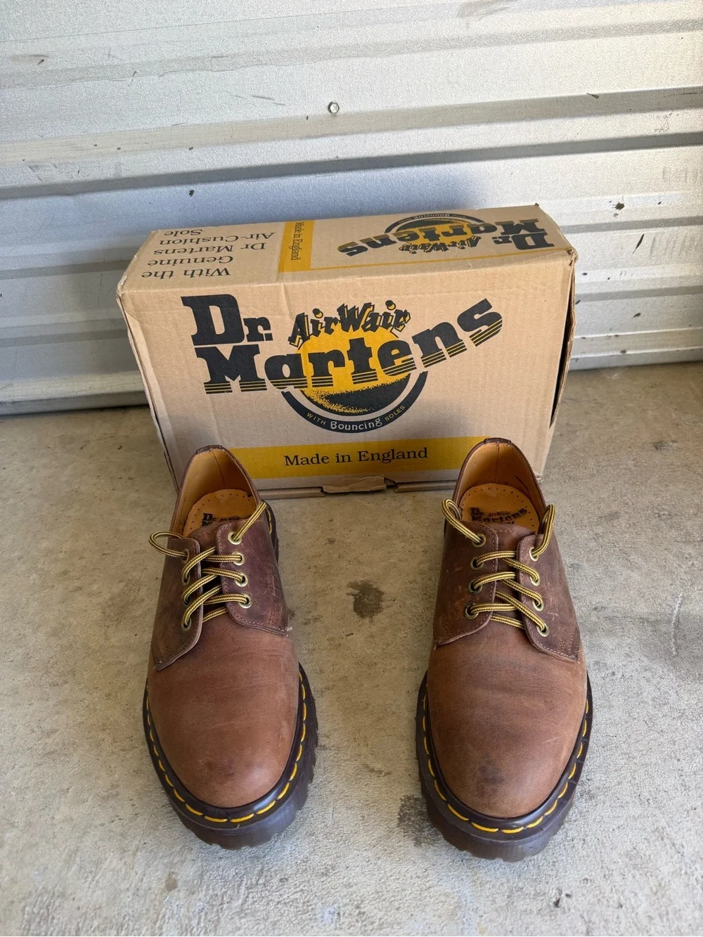 Vintage Dr. Martens Brown Leather 3-Eye Boat Shoe - With Original Box and Papers